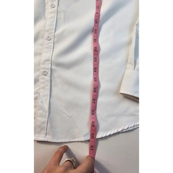 COofandy sz XL Long Sleeve white performance button up dress work shirt EUC mens - Picture 5 of 7